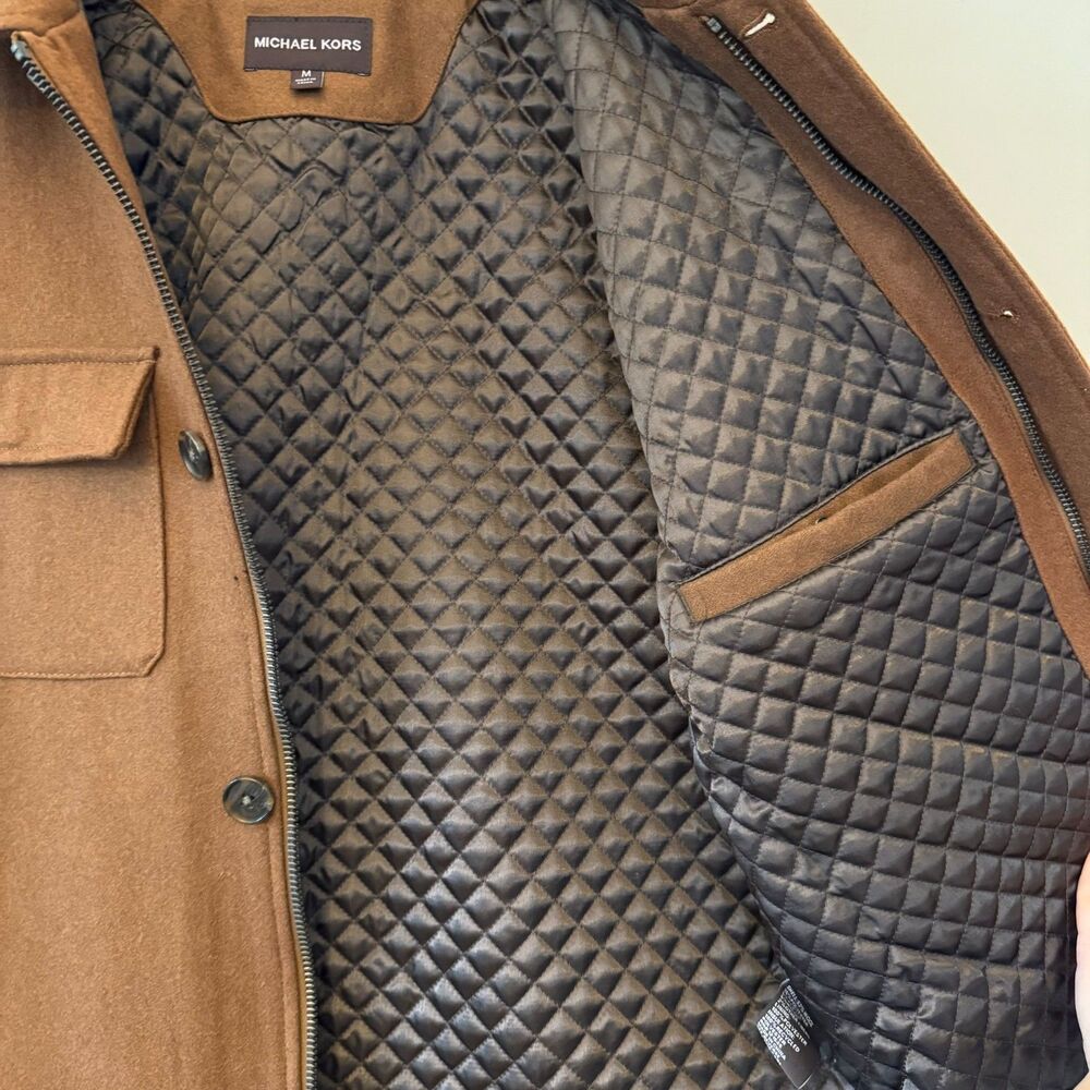 Michael Kors Men's Camel Brown Alhambra Wool Hipster Jacket Size Medium - Picture 5 of 9